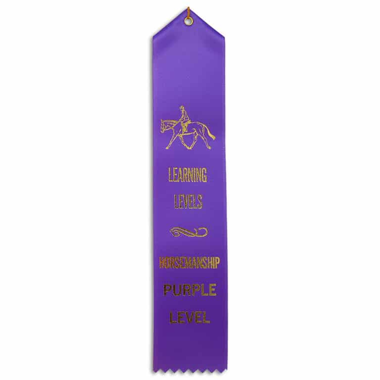 Purple Level Horsemanship Ribbons