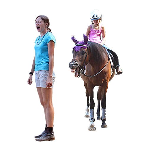 riding school pony mimics Boss Mares Blog instructor