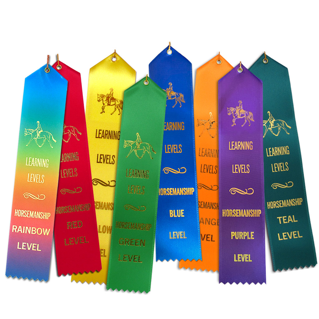 group of learning levels ribbons