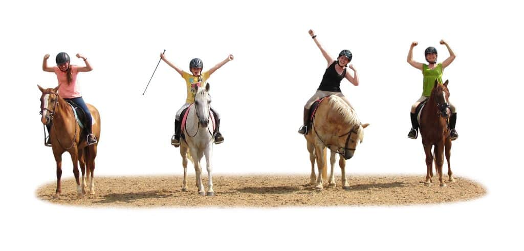 happy riders and horses at HorseSense