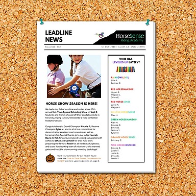 Sample Horsesense Newsletter Corkboard